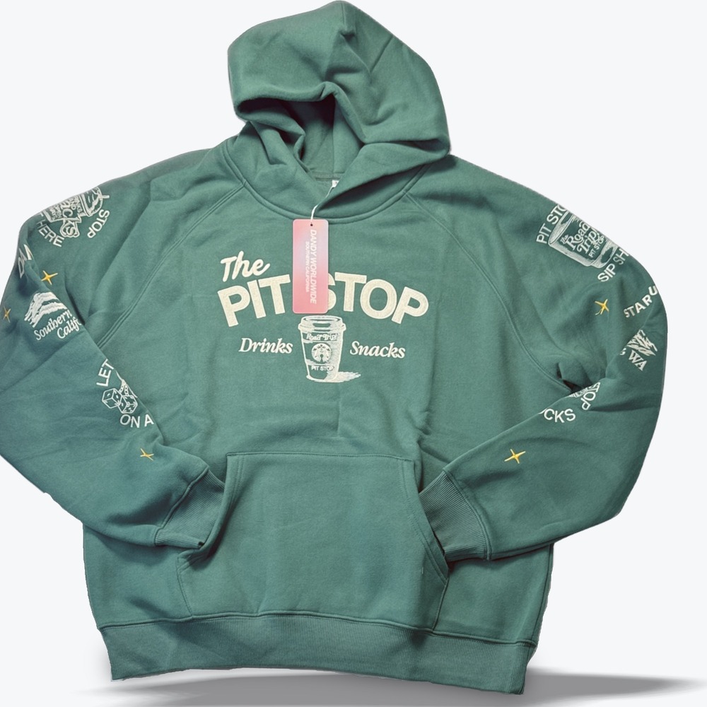 Dandy Worldwide x Starbucks Hoodie Pit Stop Oversized Green M Limited Edition